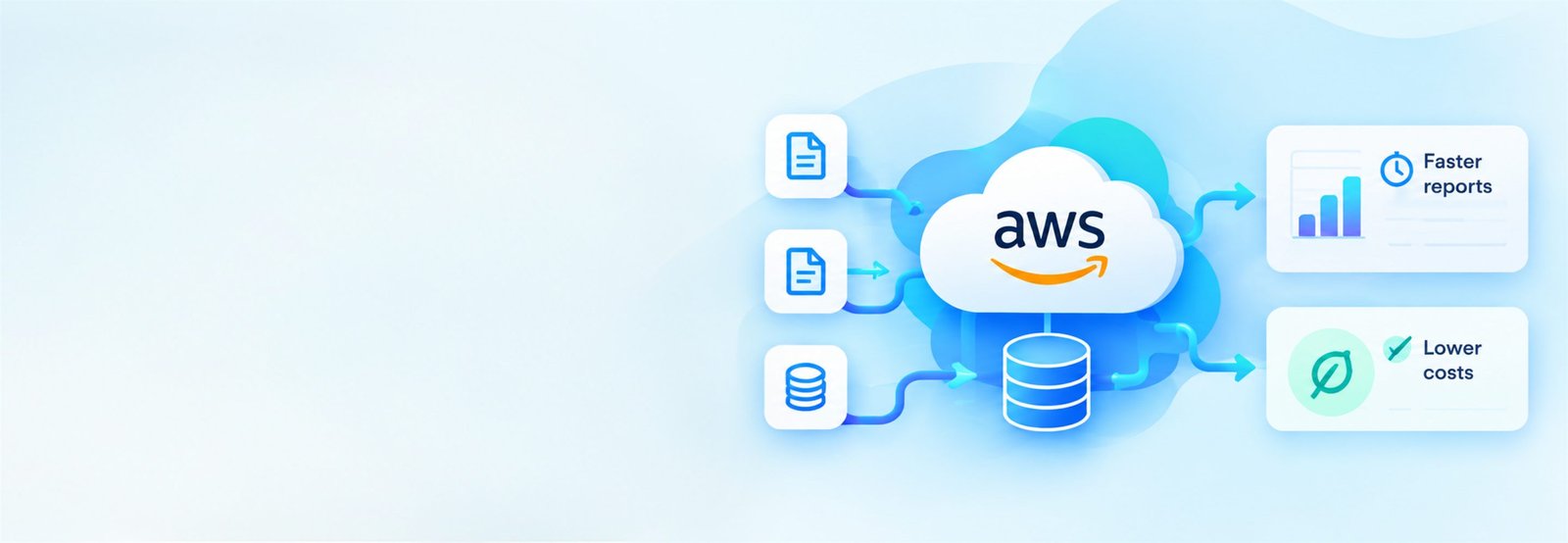 Data files flowing through AWS into faster reports and lower costs